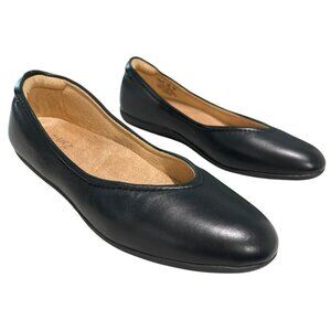 Naturalizer Vivienne Black Leather Slip On Flat Ballet Shoes Size 7.5 M